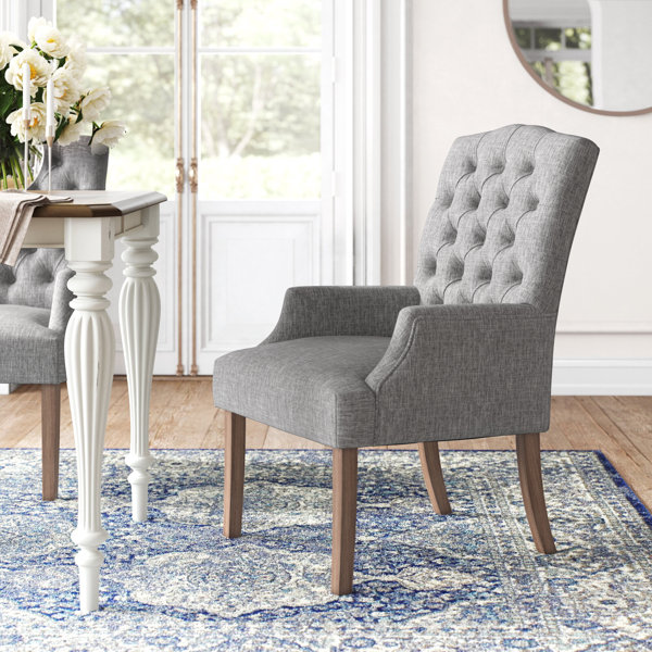 Kelly Clarkson Home Lila Tufted Linen Arm Chair & Reviews | Wayfair